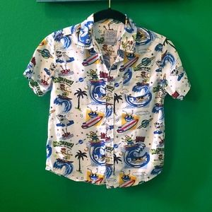 Boys Button Casual shirt Beach Vacation sz 7